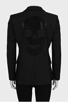 Fitted jacket with rhinestones