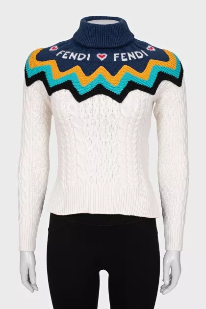 Wool and cashmere turtleneck sweater