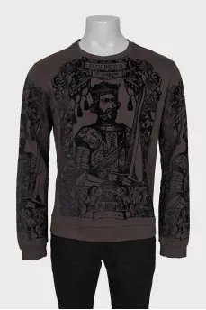 Men's brown sweatshirt with print