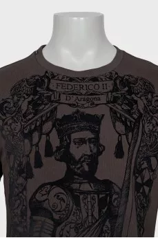 Men's brown sweatshirt with print