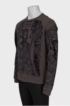 Men's brown sweatshirt with print
