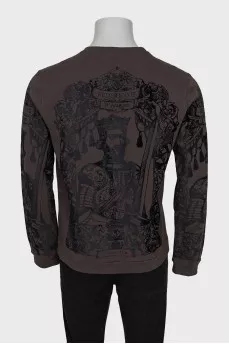 Men's brown sweatshirt with print