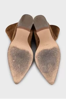 Suede pointed-toe Cossack boots