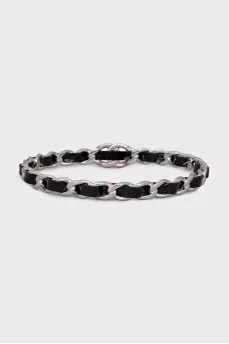 Silver bracelet with brand logo