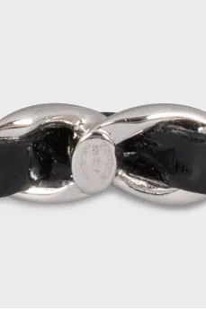 Silver bracelet with brand logo