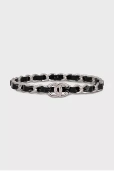 Bracelet made of metal and leather