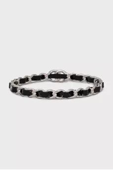 Bracelet made of metal and leather