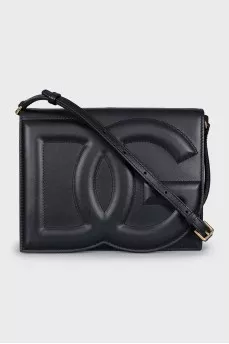 Leather crossbody bag with logo