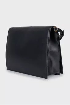 Leather crossbody bag with logo