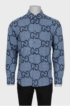 Men's Plaid Shirt with Monogram