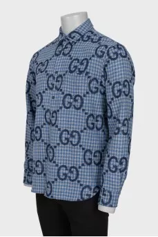 Men's Plaid Shirt with Monogram