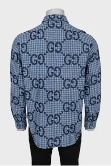 Men's Plaid Shirt with Monogram