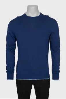 Men's slim-fit blue jumper