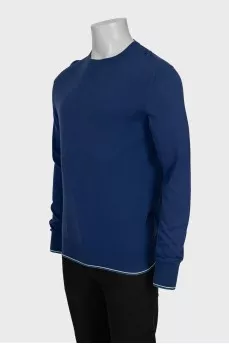 Men's slim-fit blue jumper