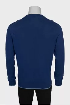 Men's slim-fit blue jumper