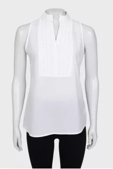 Sleeveless button-down blouse