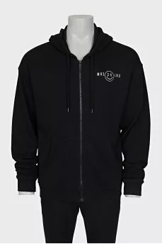 Men's black zip-up hoodie