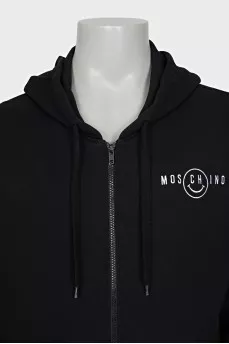Men's black zip-up hoodie