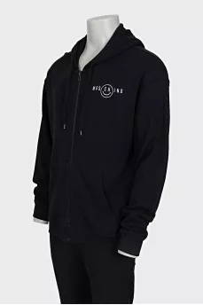 Men's black zip-up hoodie