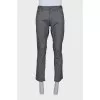 Men's gray straight-leg trousers