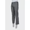 Men's gray straight-leg trousers