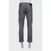 Men's gray straight-leg trousers