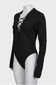 Black long sleeve bodysuit