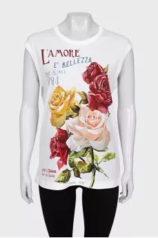 Loose-fitting top with floral print