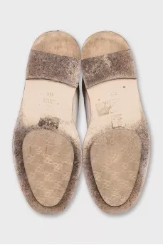 High boots made of embossed leather