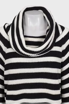 Oversized black and white striped sweater