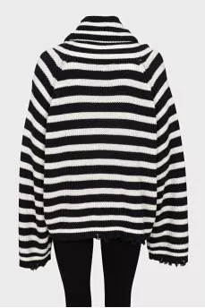 Oversized black and white striped sweater