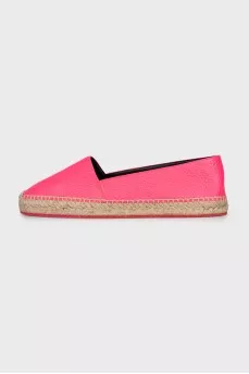 Pink leather espadrilles