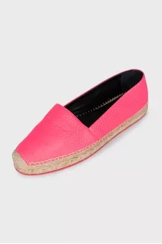 Pink leather espadrilles