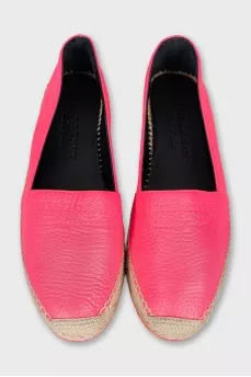Pink leather espadrilles