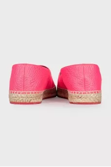 Pink leather espadrilles