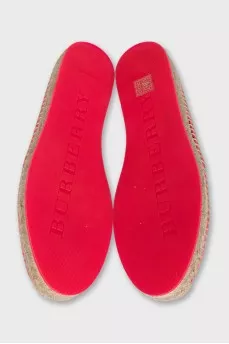 Pink leather espadrilles