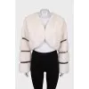 Short mink fur coat with hook