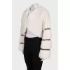 Short mink fur coat with hook