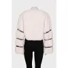 Short mink fur coat with hook