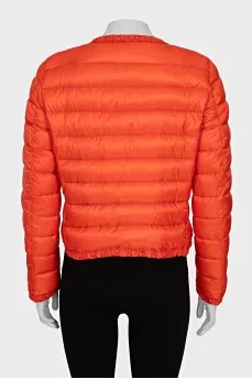 Orange jacket with a round collar