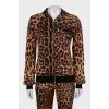 Leopard print three-piece suit