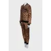 Leopard print three-piece suit