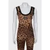 Leopard print three-piece suit