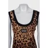 Leopard print three-piece suit