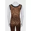Leopard print three-piece suit