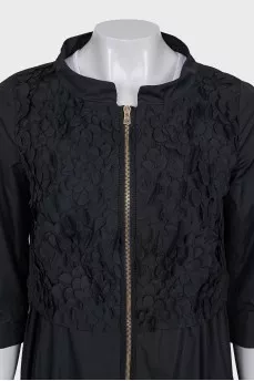 Black zipped raincoat