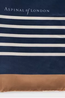 Blue striped silk scarf
