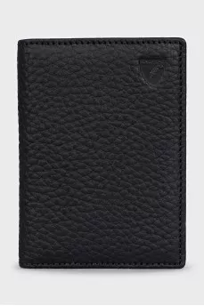 Black leather cardholder