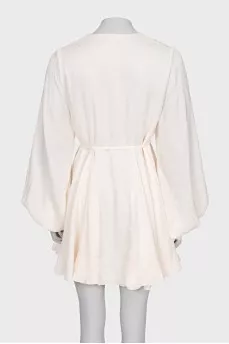 White dress with puff sleeves