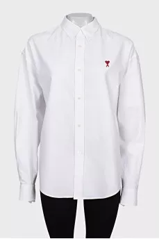 Oversized shirt with embroidered logo